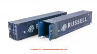 2F-028-016 Dapol 45ft Hi Cube Container Twin Pack Russell 459644 6 & 459677 0 - weathered